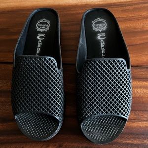JEFFREY CAMPBELL Black Slides - Size 8